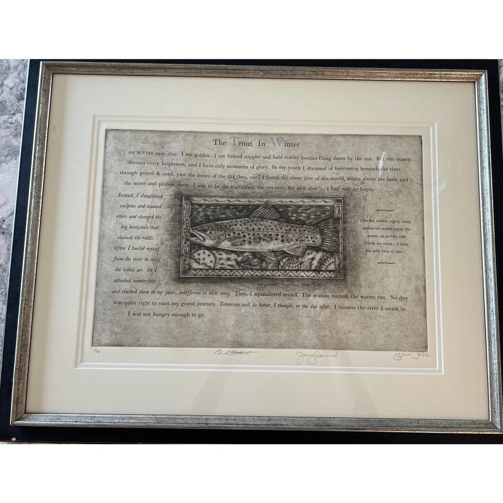 Glenn Wolff “A Trout in Winter” Limited Edition Broadside 7 of 60 released 2000
